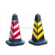 Road Safety rubber security white plastic traffic cone with reflective tape factory